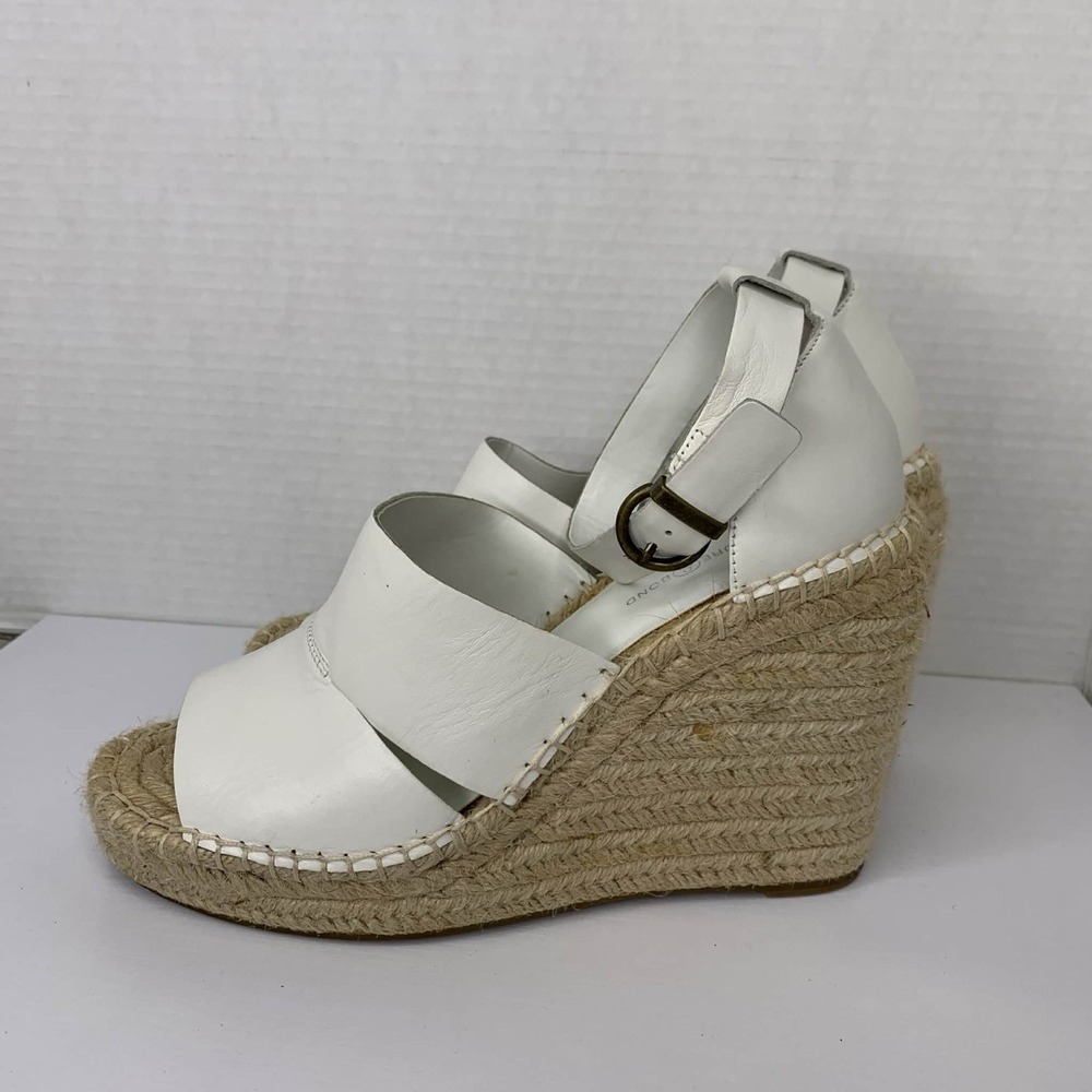 Treasure & Bond Wedge Sannibel Espadrilles Sandals White Leather - Size 9